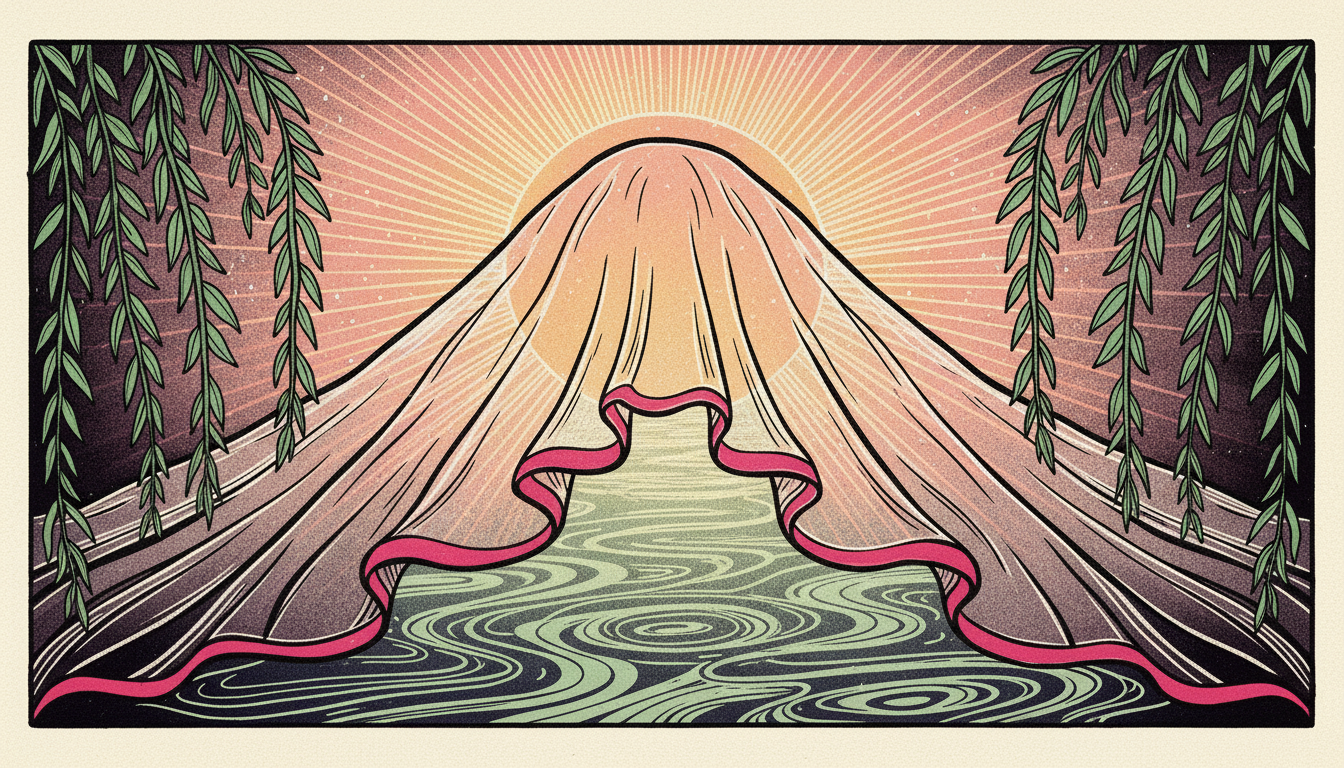 Sun behind veil representing 12th house themes of hidden identity