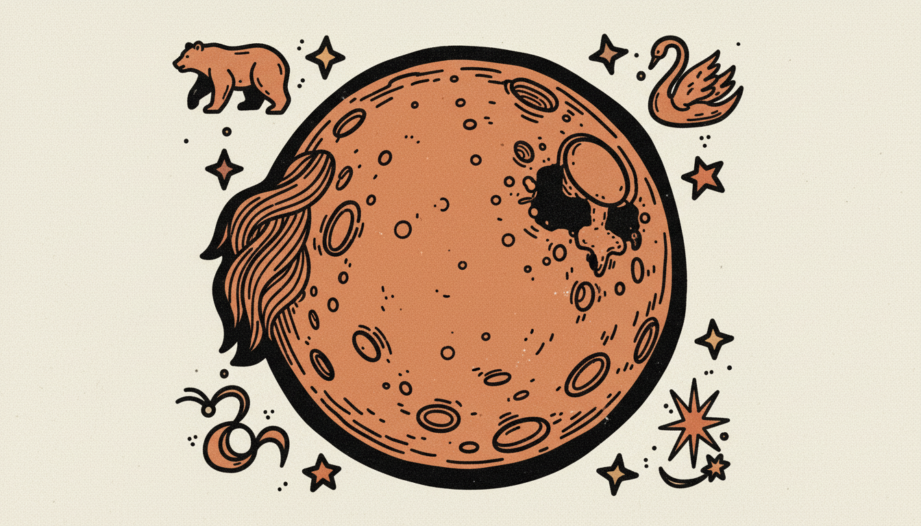 Complete horoscope chart wheel showing zodiac signs, planetary placements, houses, and aspects with detailed annotations