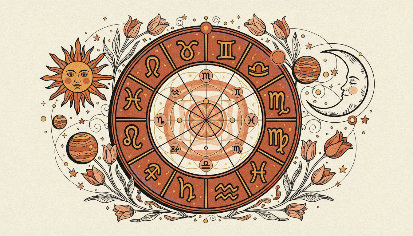 Astrologer deeply engaged in natal chart interpretation work