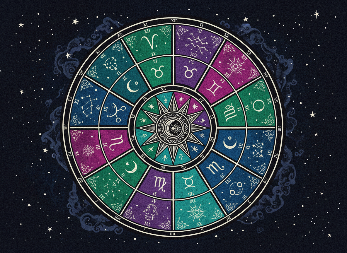 Mystical astrology illustration